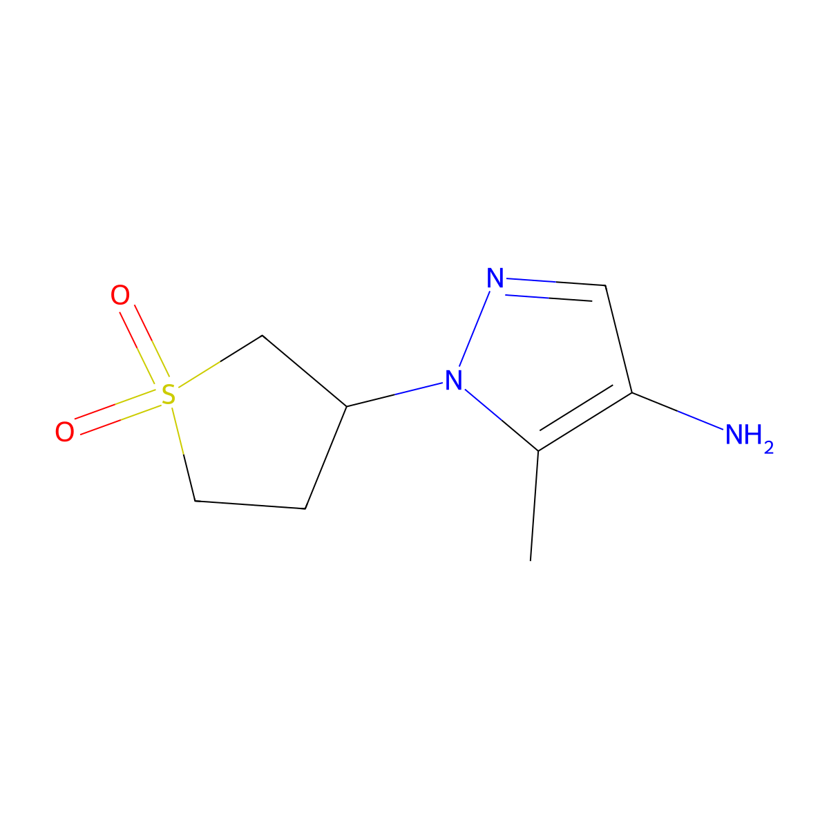 3-(4-Amino-5-methyl-1h-pyrazol-1-yl)tetrahydrothiophene 1,1-dioxide molecular structure, CAS 1251362-57-8