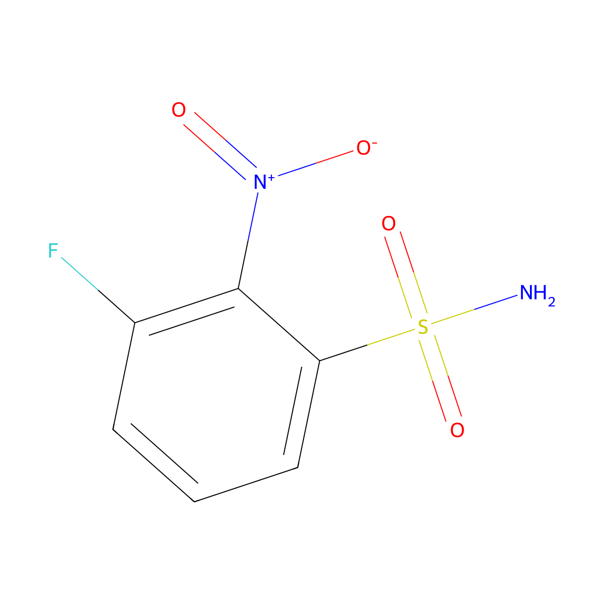 3-Fluoro-2-nitrobenzene-1-sulfonamide molecular structure, CAS 1251363-47-9