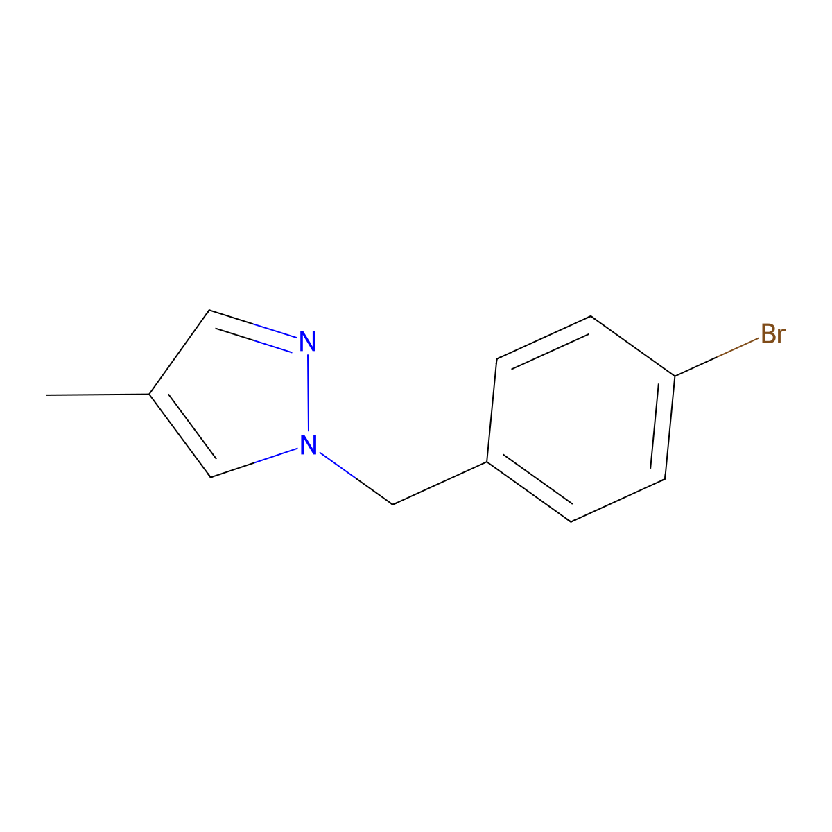 1-(4-Bromobenzyl)-4-methyl-1H-pyrazole molecular structure, CAS 1251366-02-5
