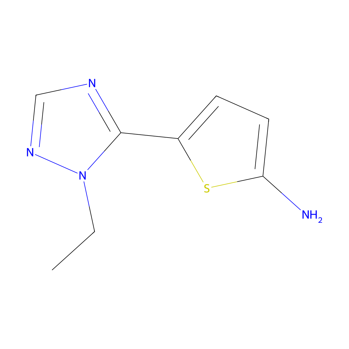 5-(1-Ethyl-1h-1,2,4-triazol-5-yl)thiophen-2-amine molecular structure, CAS 1251366-17-2