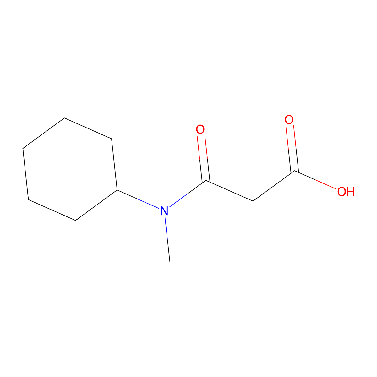 3-[Cyclohexyl(methyl)amino]-3-oxopropanoic acid molecular structure, CAS 1251367-36-8