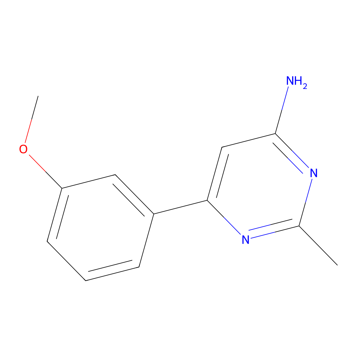 6-(3-Methoxyphenyl)-2-methylpyrimidin-4-amine molecular structure, CAS 1251369-23-9
