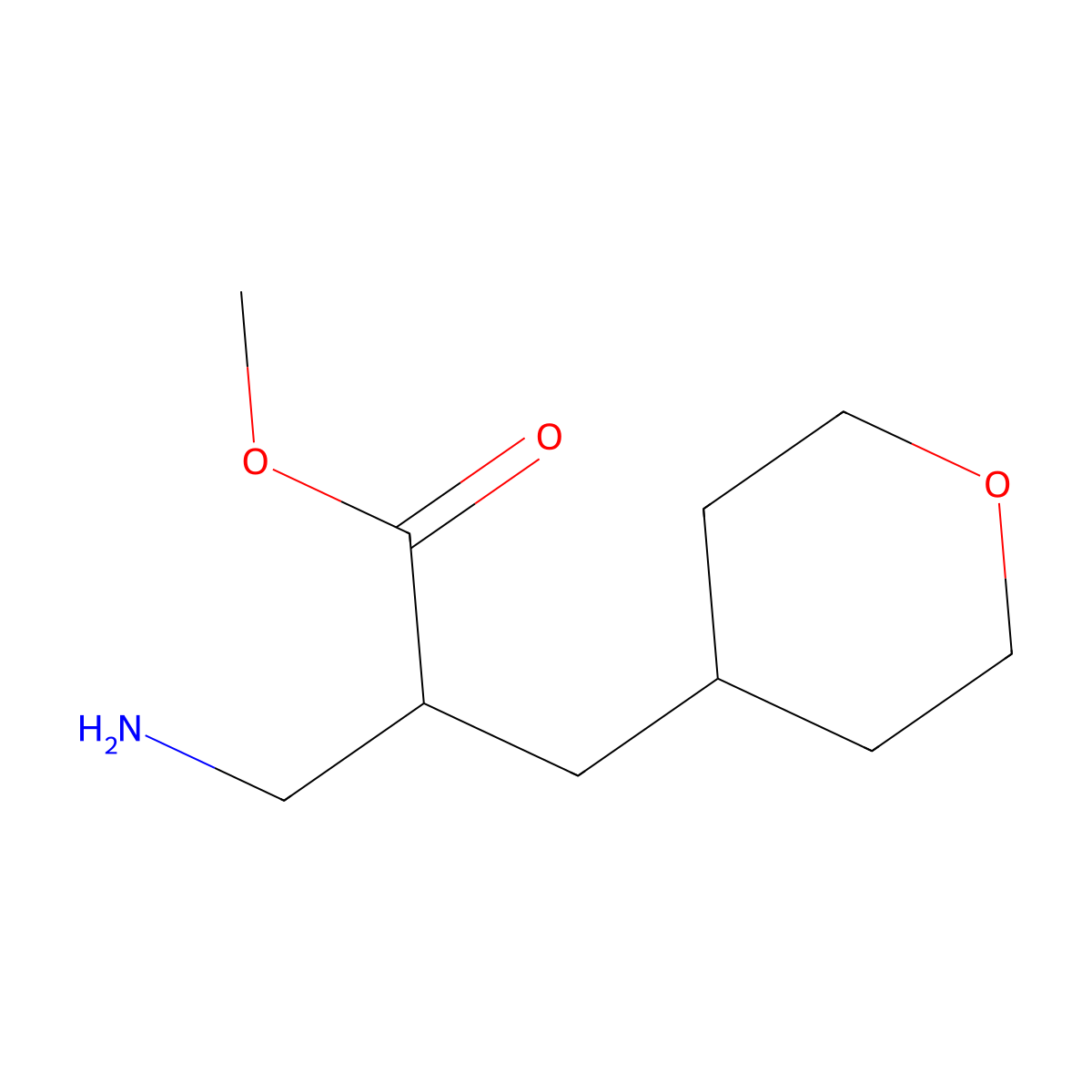 Methyl 3-amino-2-[(oxan-4-yl)methyl]propanoate molecular structure, CAS 1251370-43-0
