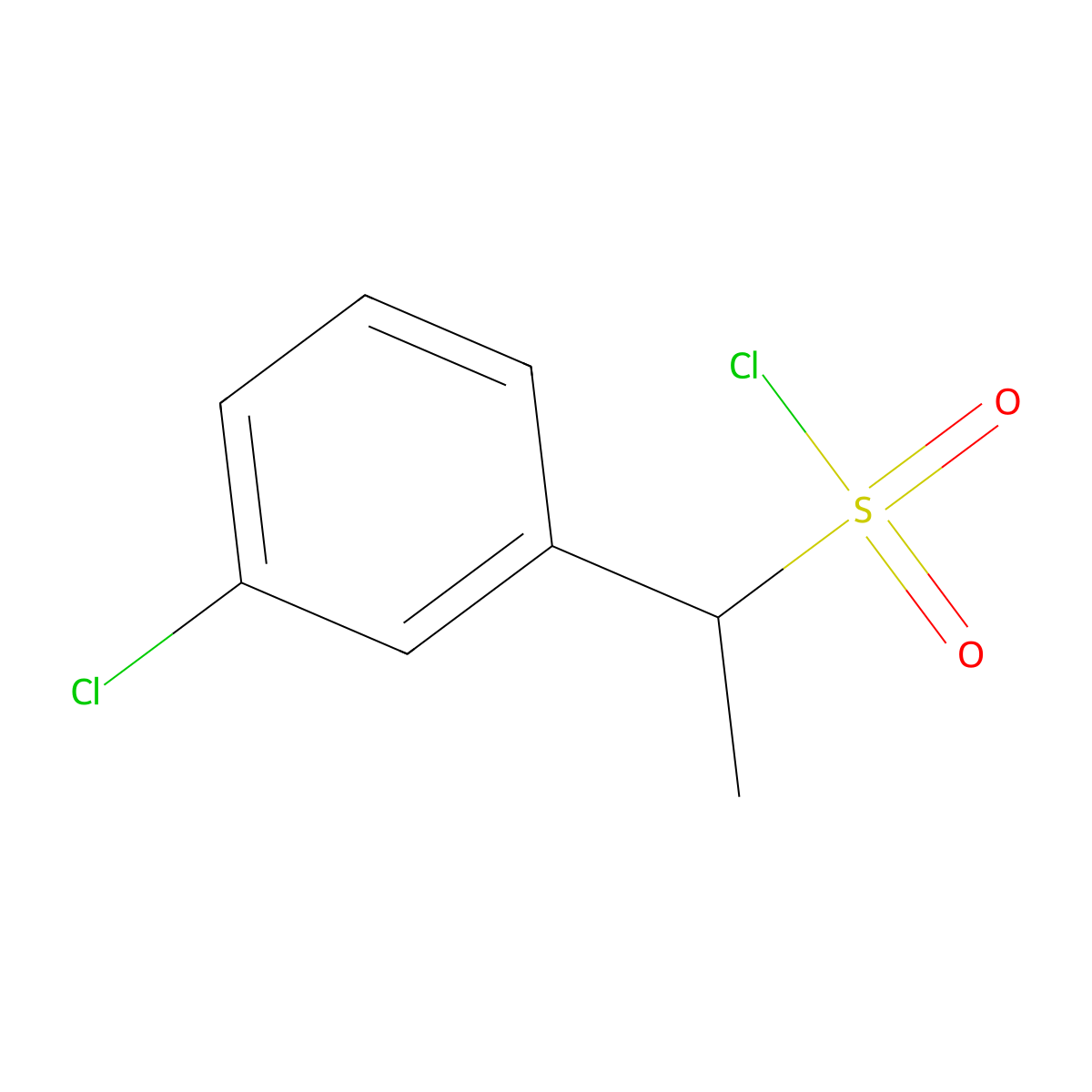 1-(3-Chlorophenyl)ethane-1-sulfonyl chloride molecular structure, CAS 1251375-86-6