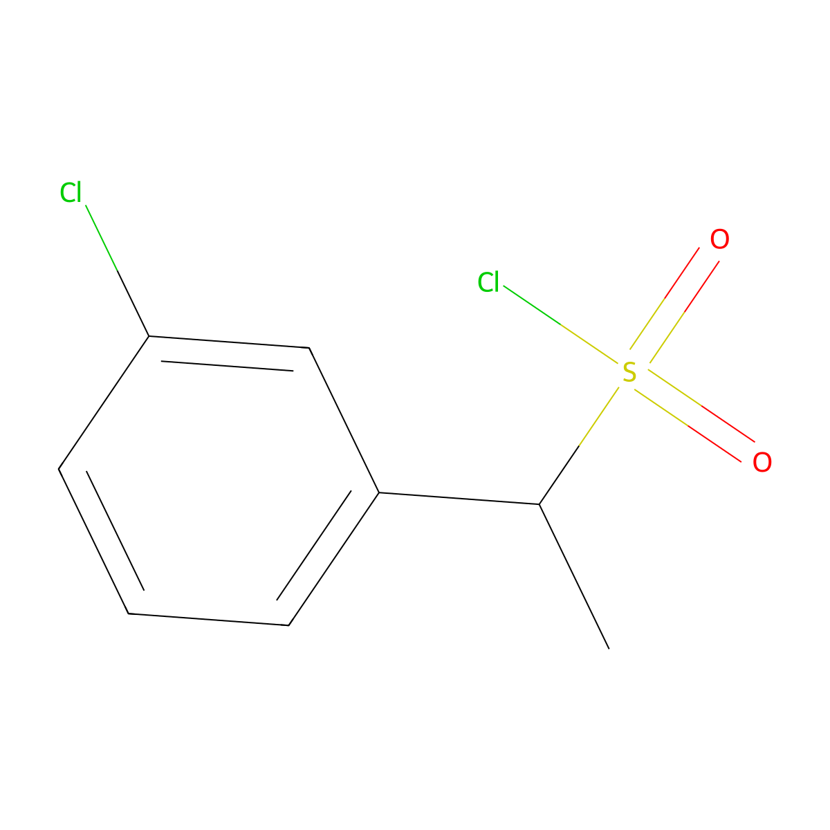1-(3-Chlorophenyl)ethane-1-sulfonyl chloride molecular structure, CAS 1251375-86-6