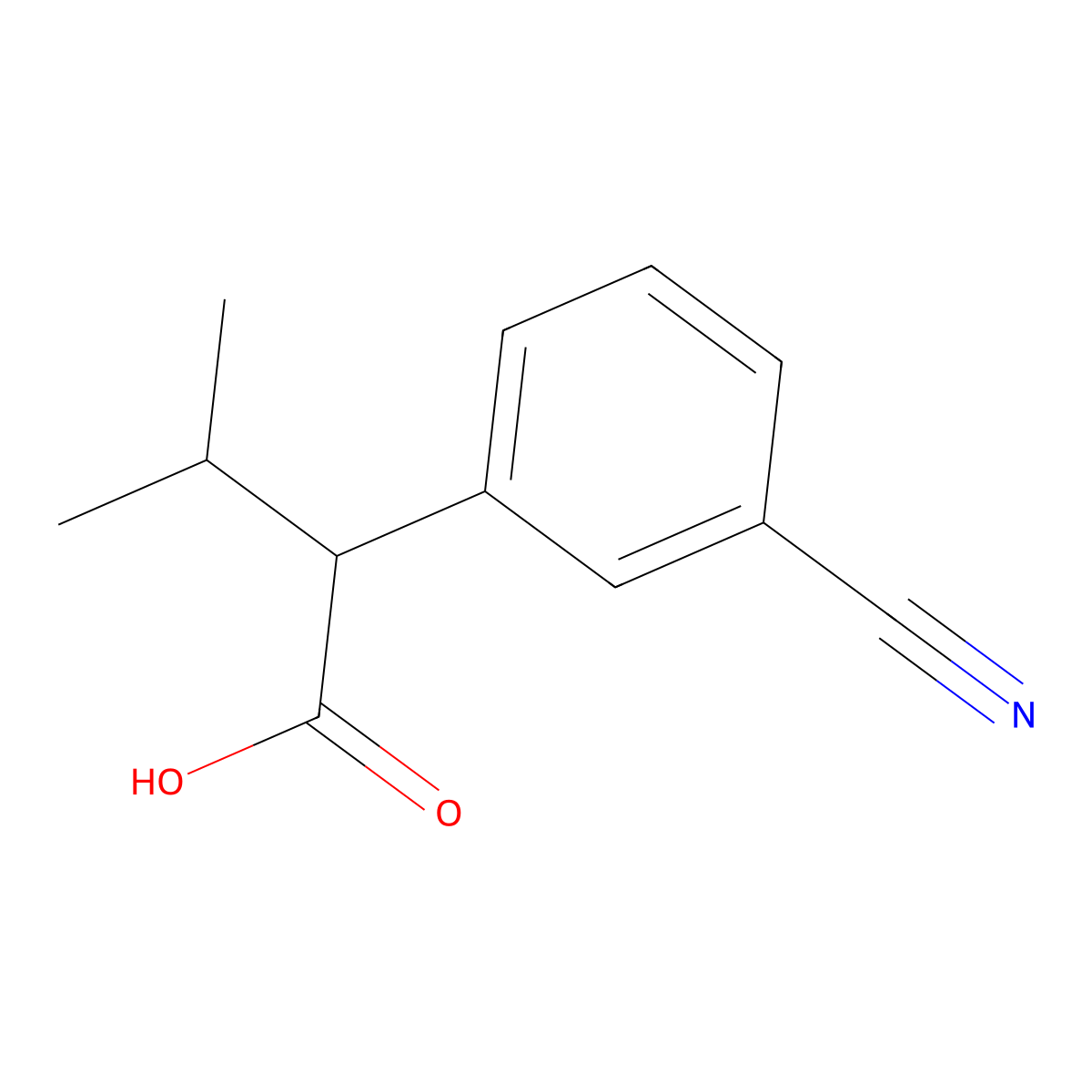 2-(3-Cyanophenyl)-3-methylbutanoic acid molecular structure, CAS 1251376-63-2