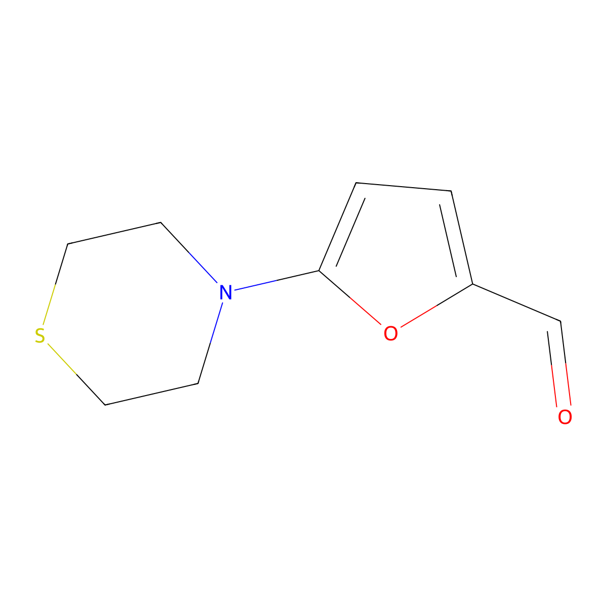 5-(Thiomorpholin-4-yl)furan-2-carbaldehyde molecular structure, CAS 1251378-90-1