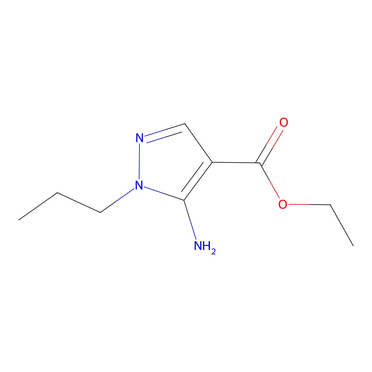 ethyl 5-amino-1-propyl-1H-pyrazole-4-carboxylate molecular structure, CAS 1251379-01-7