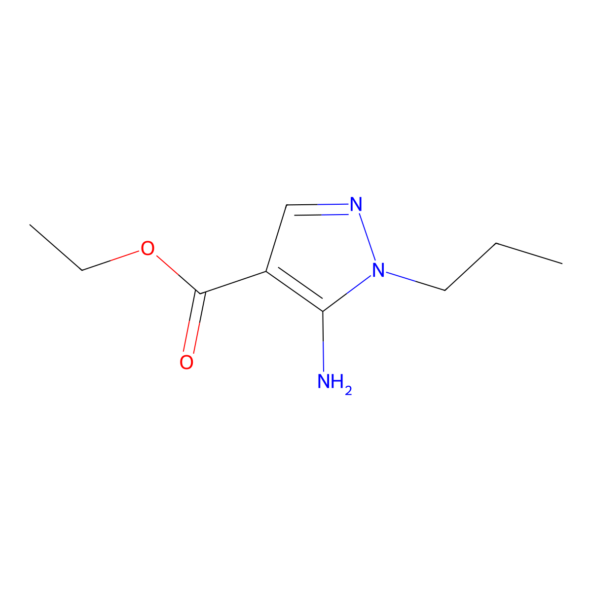 ethyl 5-amino-1-propyl-1H-pyrazole-4-carboxylate molecular structure, CAS 1251379-01-7