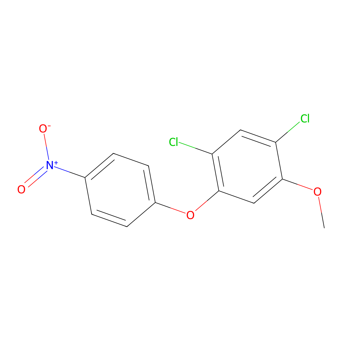 1,5-Dichloro-2-methoxy-4-(4-nitrophenoxy)benzene molecular structure, CAS 125138-49-0