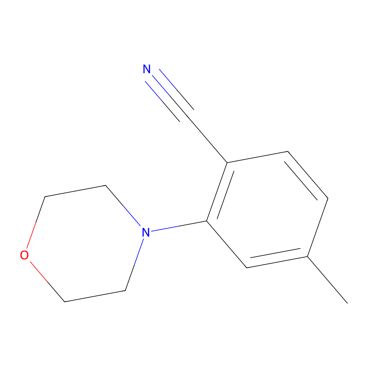 4-Methyl-2-(morpholin-4-yl)benzonitrile molecular structure, CAS 1251380-33-2