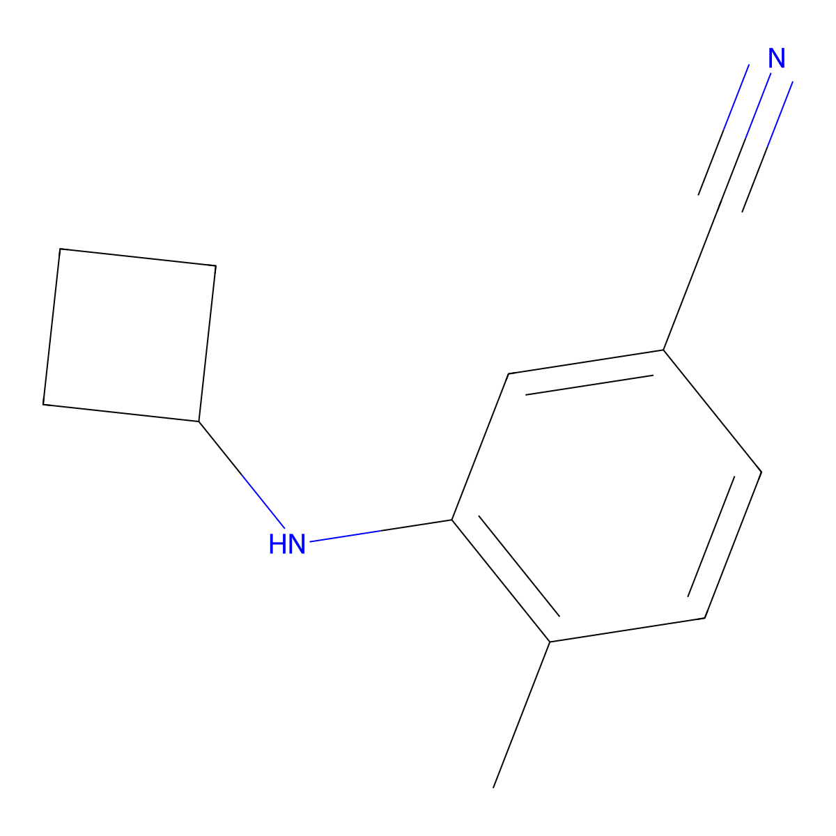 3-(Cyclobutylamino)-4-methylbenzonitrile molecular structure, CAS 1251380-62-7