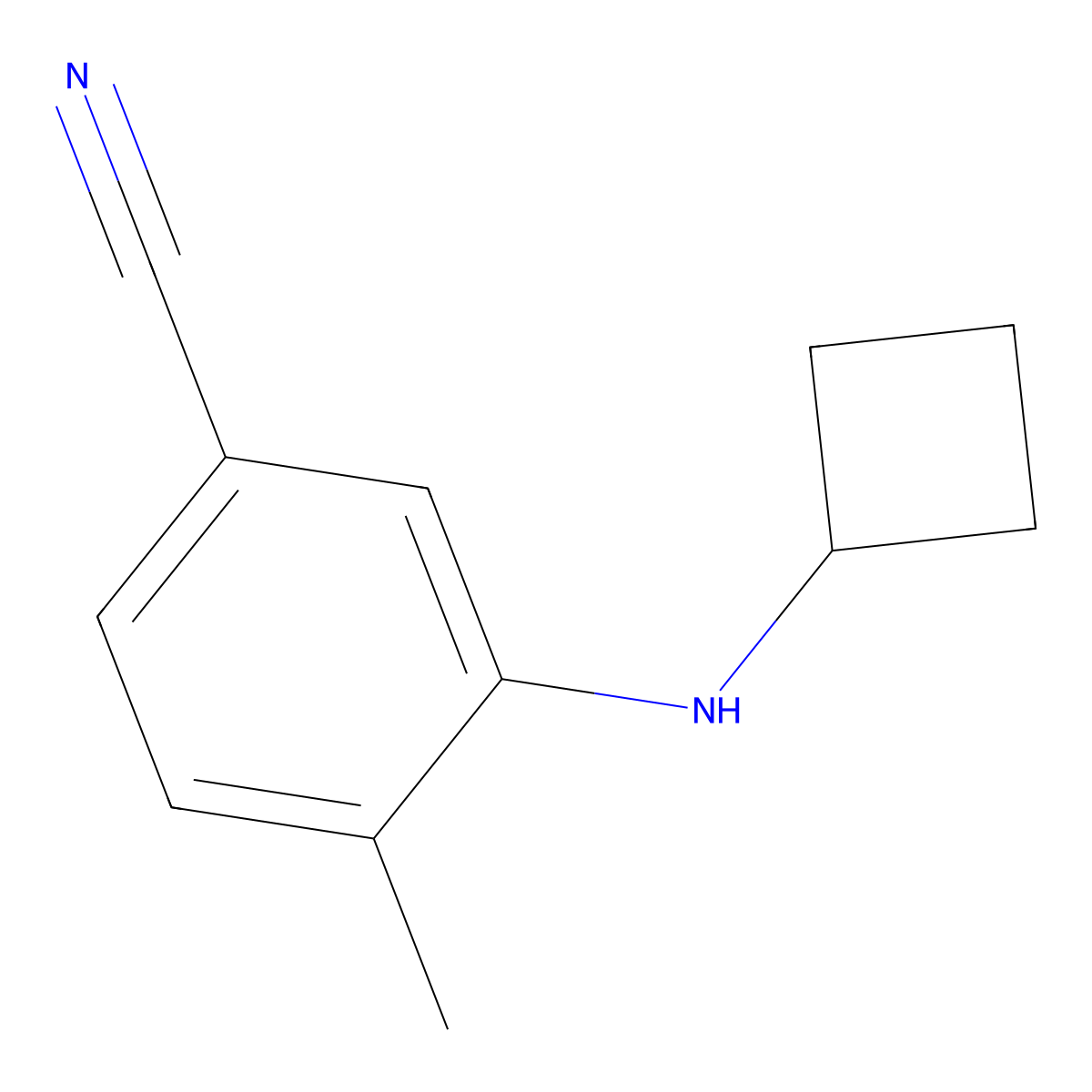 3-(Cyclobutylamino)-4-methylbenzonitrile molecular structure, CAS 1251380-62-7