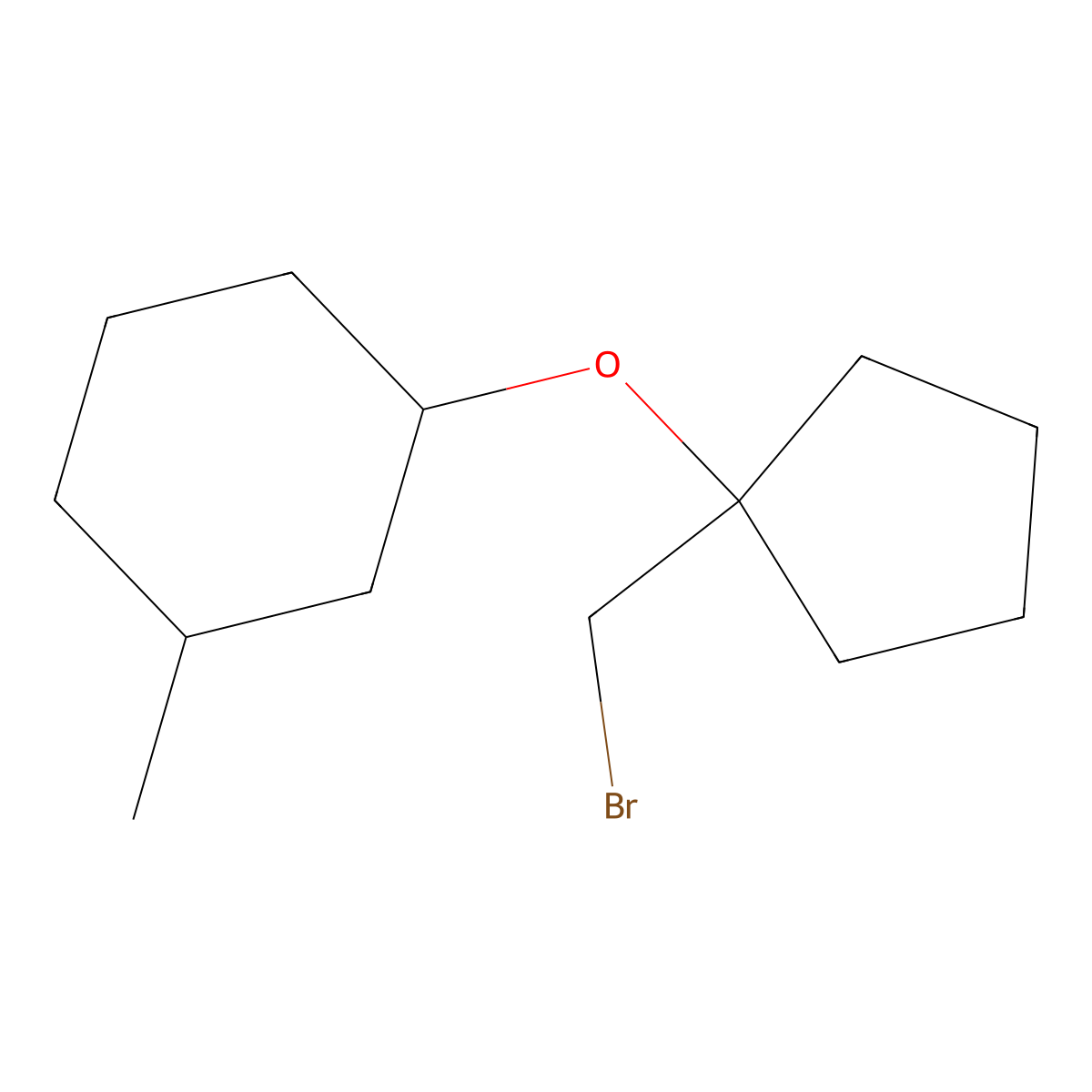1-{[1-(Bromomethyl)cyclopentyl]oxy}-3-methylcyclohexane molecular structure, CAS 1251383-36-4