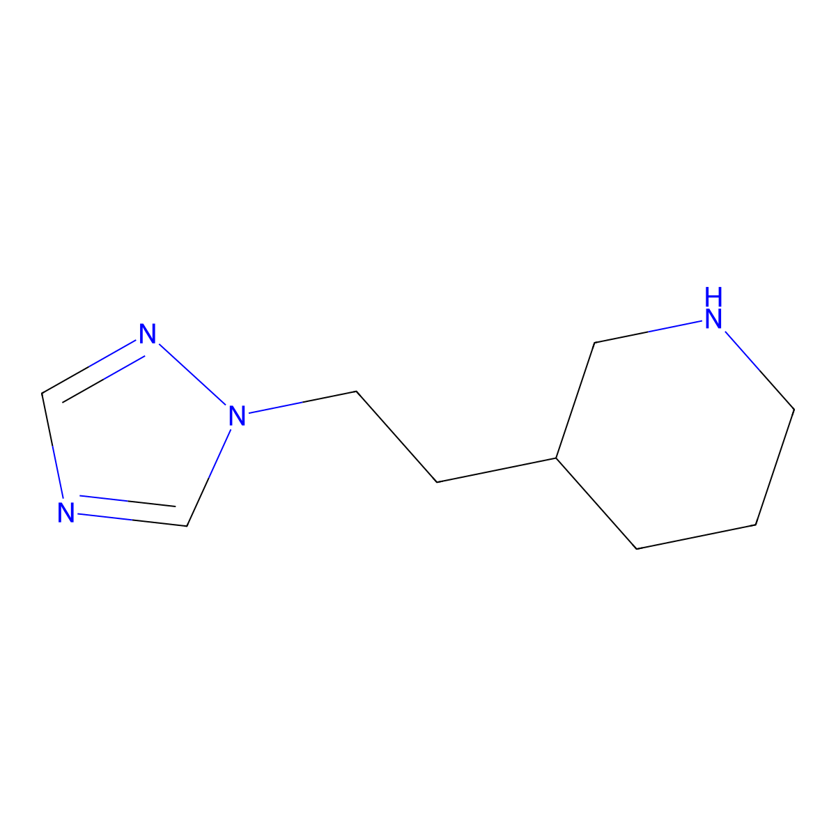 3-(2-(1h-1,2,4-Triazol-1-yl)ethyl)piperidine molecular structure, CAS 1251384-07-2