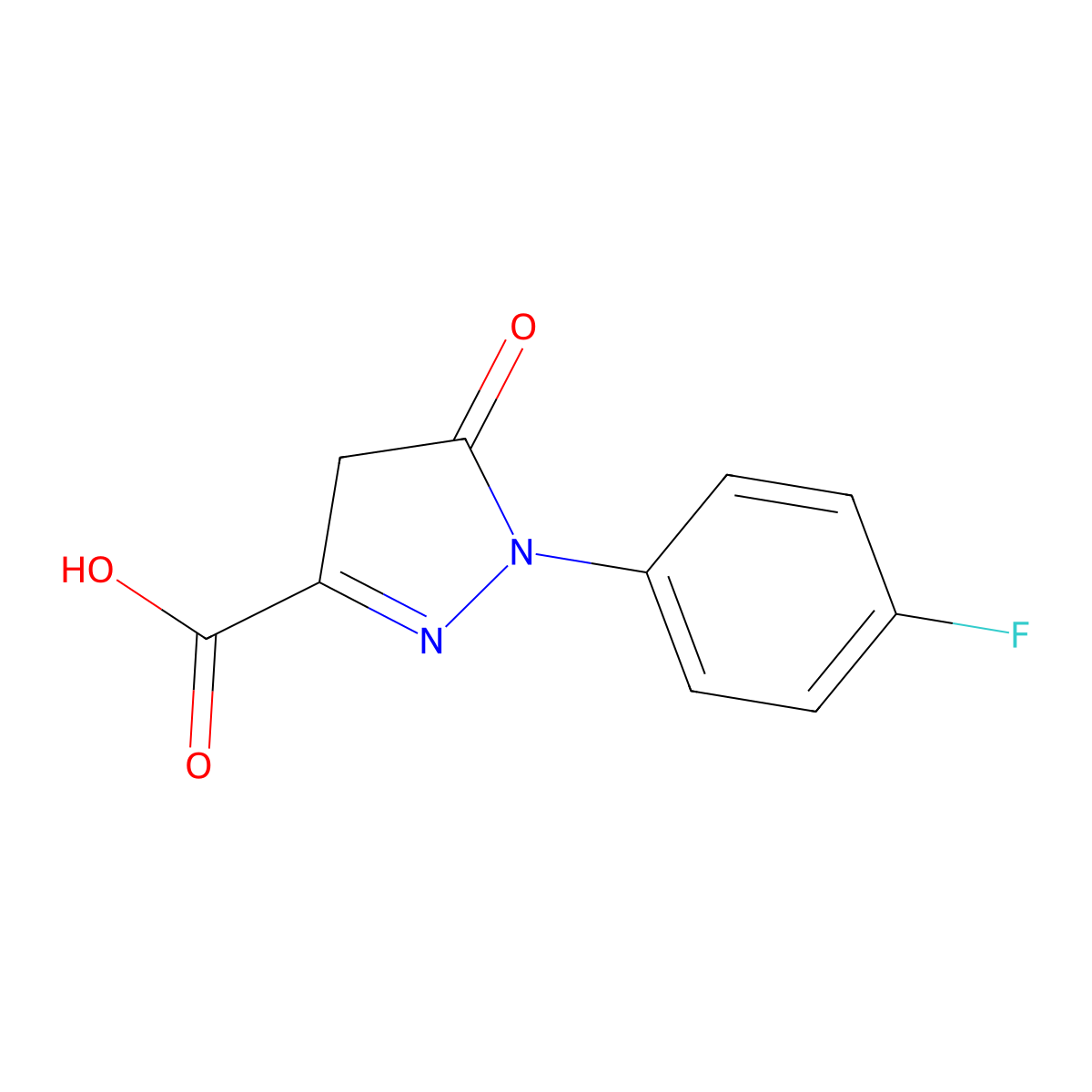 1-(4-Fluorophenyl)-5-oxo-4,5-dihydro-1h-pyrazole-3-carboxylic acid molecular structure, CAS 1251384-99-2