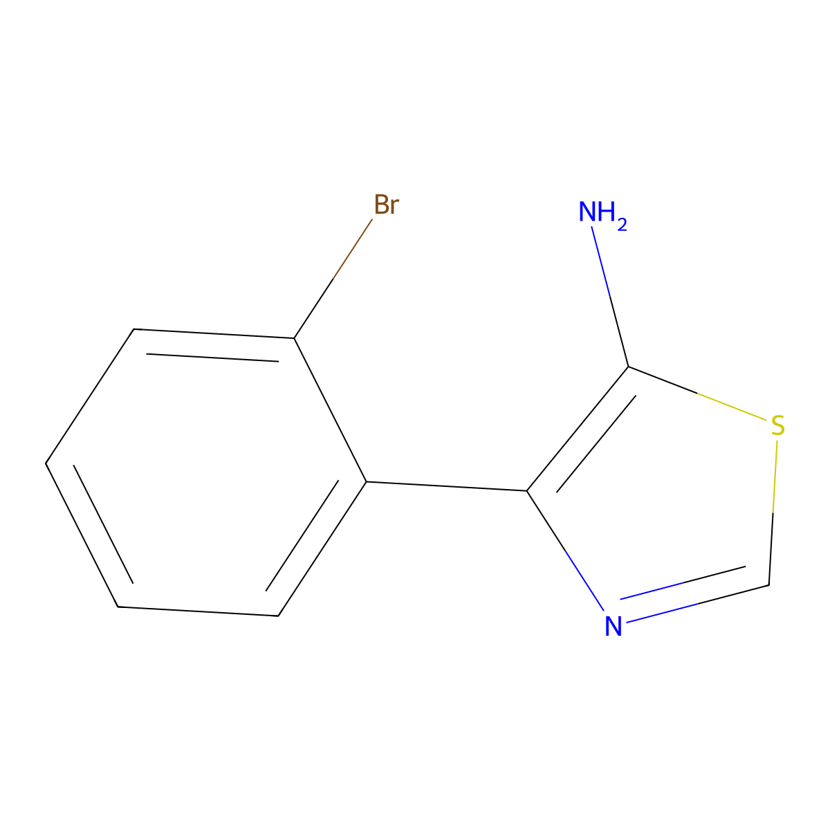 4-(2-Bromophenyl)thiazol-5-amine molecular structure, CAS 1251385-53-1