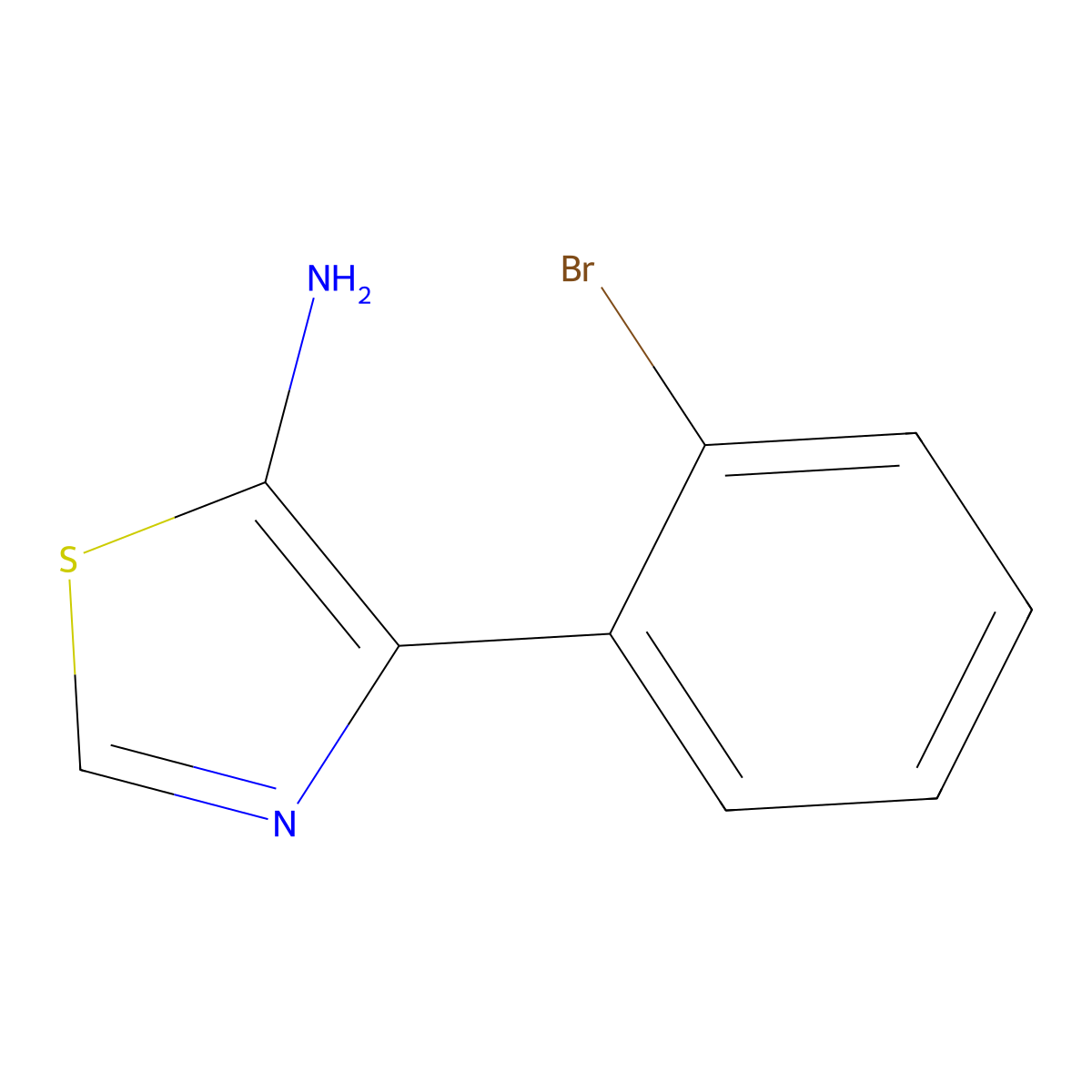 4-(2-Bromophenyl)thiazol-5-amine molecular structure, CAS 1251385-53-1
