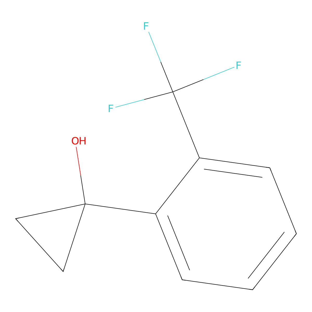 1-[2-(Trifluoromethyl)phenyl]cyclopropan-1-ol molecular structure, CAS 1251386-00-1