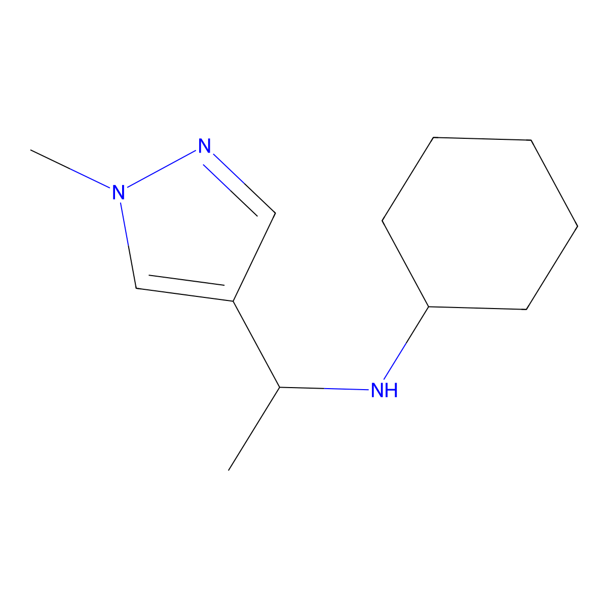 N-[1-(1-Methyl-1H-pyrazol-4-yl)ethyl]cyclohexanamine molecular structure, CAS 1251387-40-2