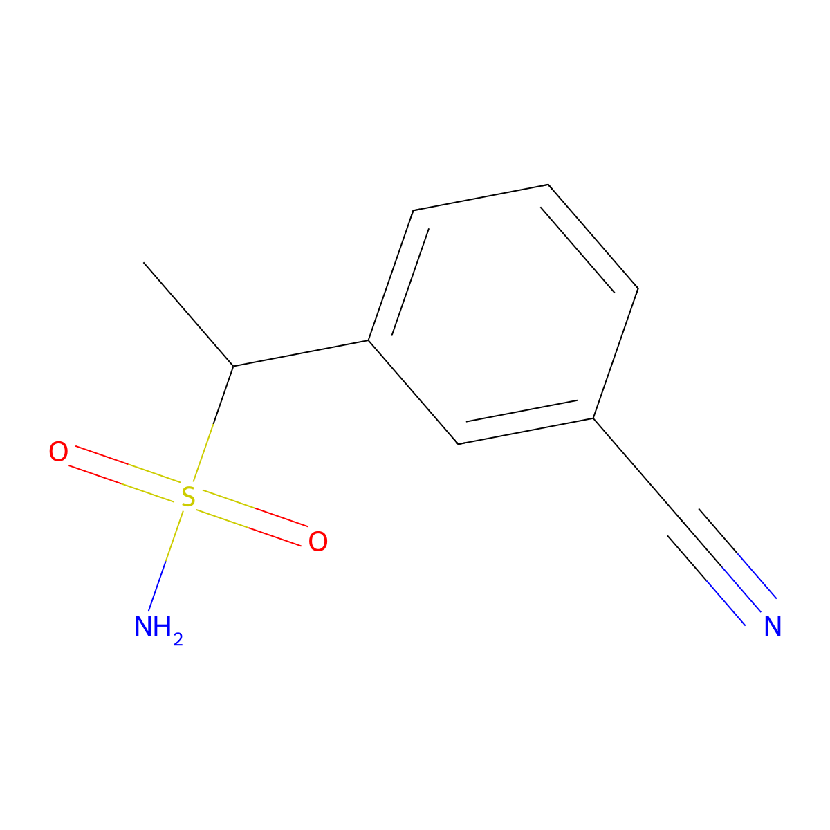1-(3-Cyanophenyl)ethane-1-sulfonamide molecular structure, CAS 1251388-16-5