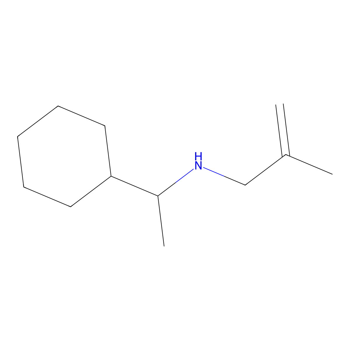 (1-Cyclohexylethyl)(2-methylprop-2-en-1-yl)amine molecular structure, CAS 1251388-71-2