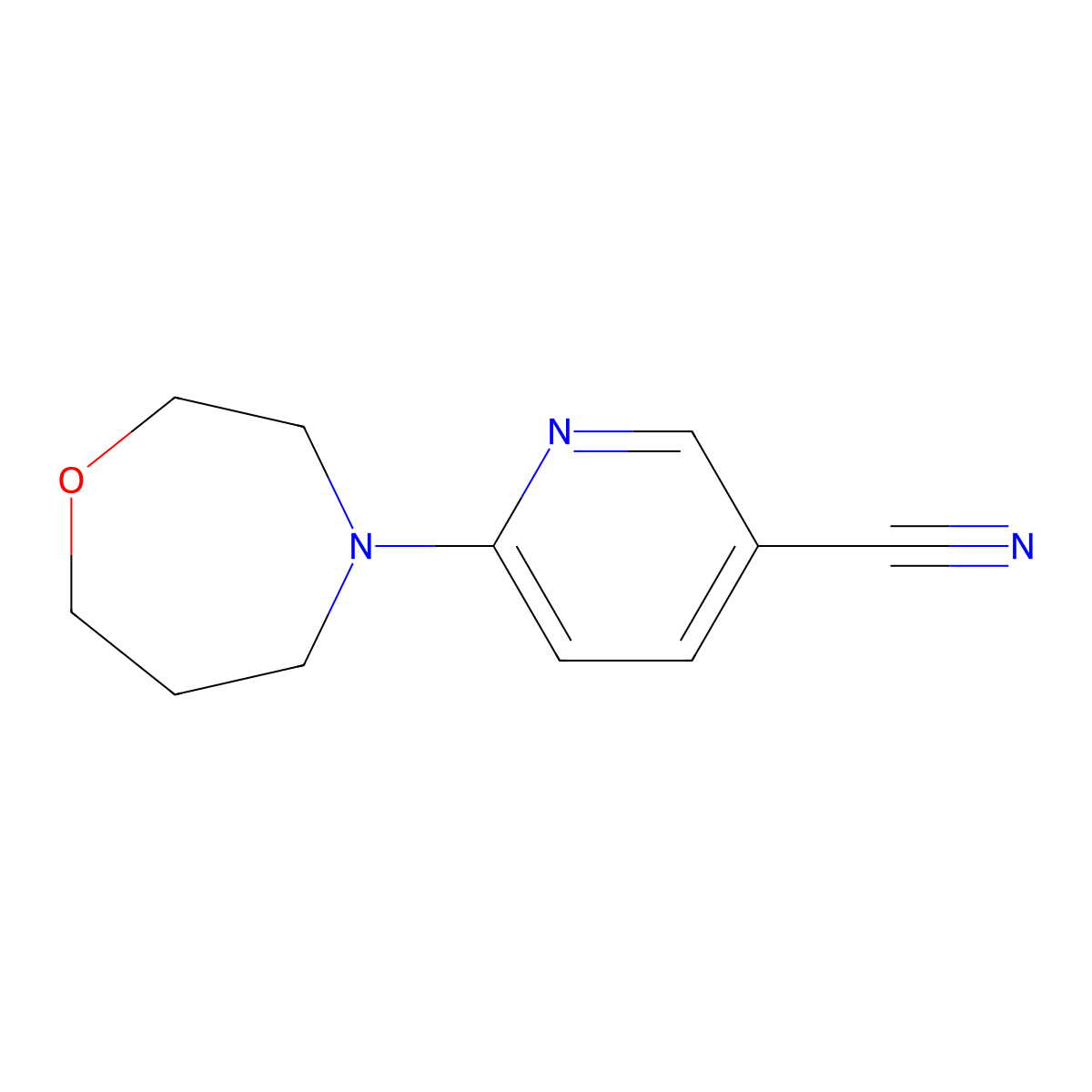 6-(1,4-Oxazepan-4-yl)pyridine-3-carbonitrile molecular structure, CAS 1251389-86-2
