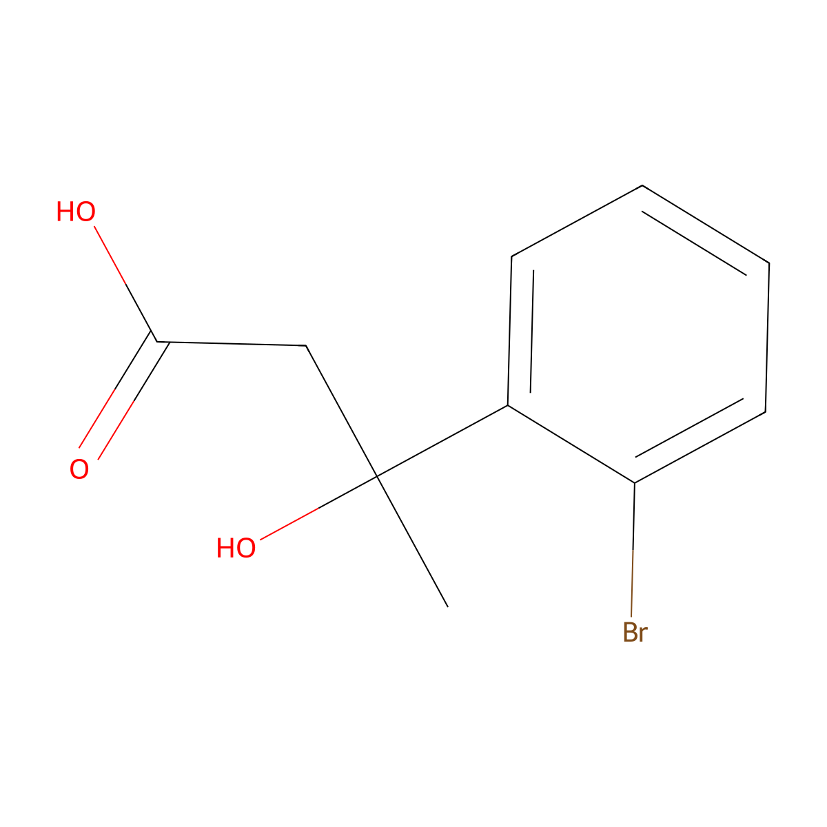 3-(2-Bromophenyl)-3-hydroxybutanoic acid molecular structure, CAS 1251390-37-0