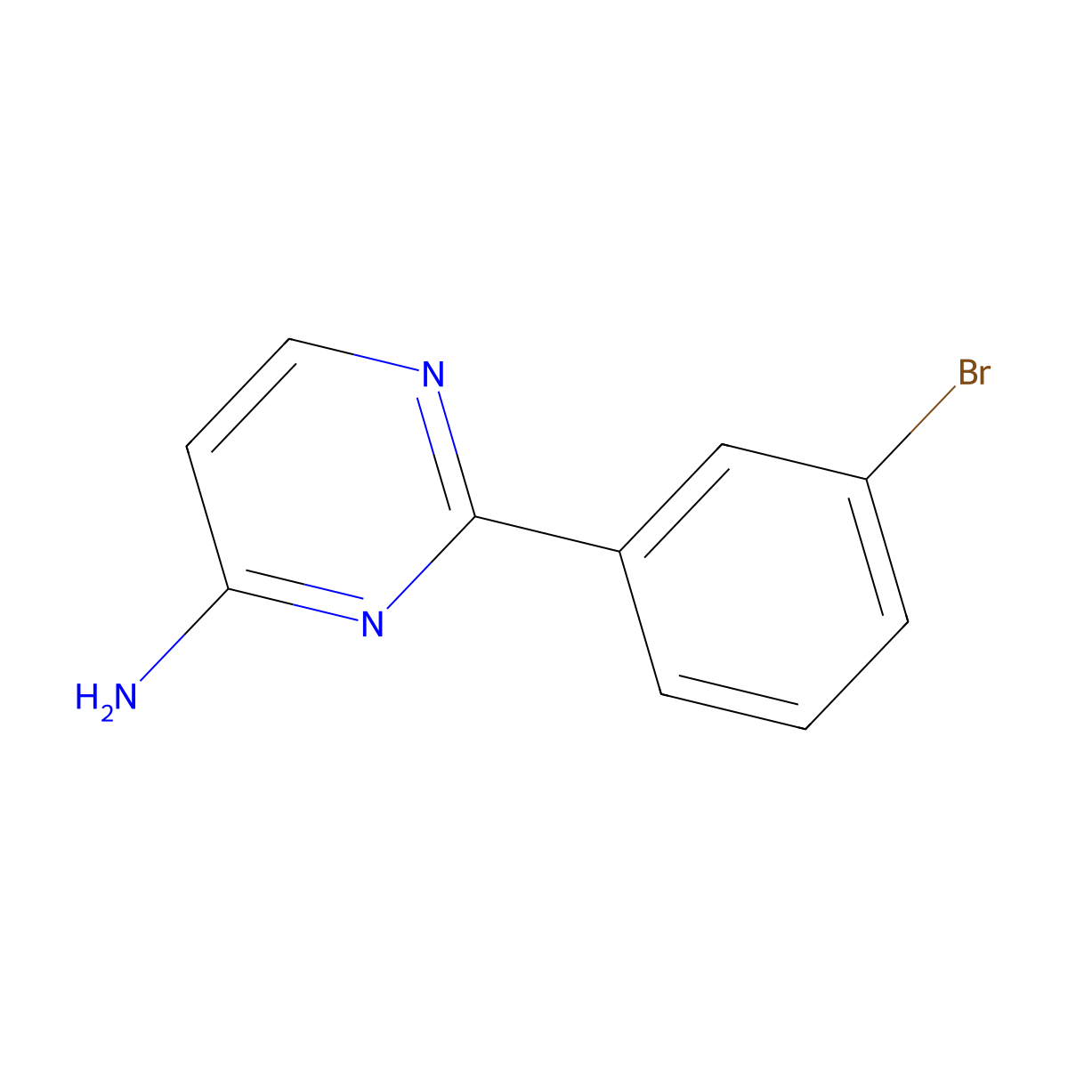 2-(3-Bromophenyl)pyrimidin-4-amine molecular structure, CAS 1251391-43-1