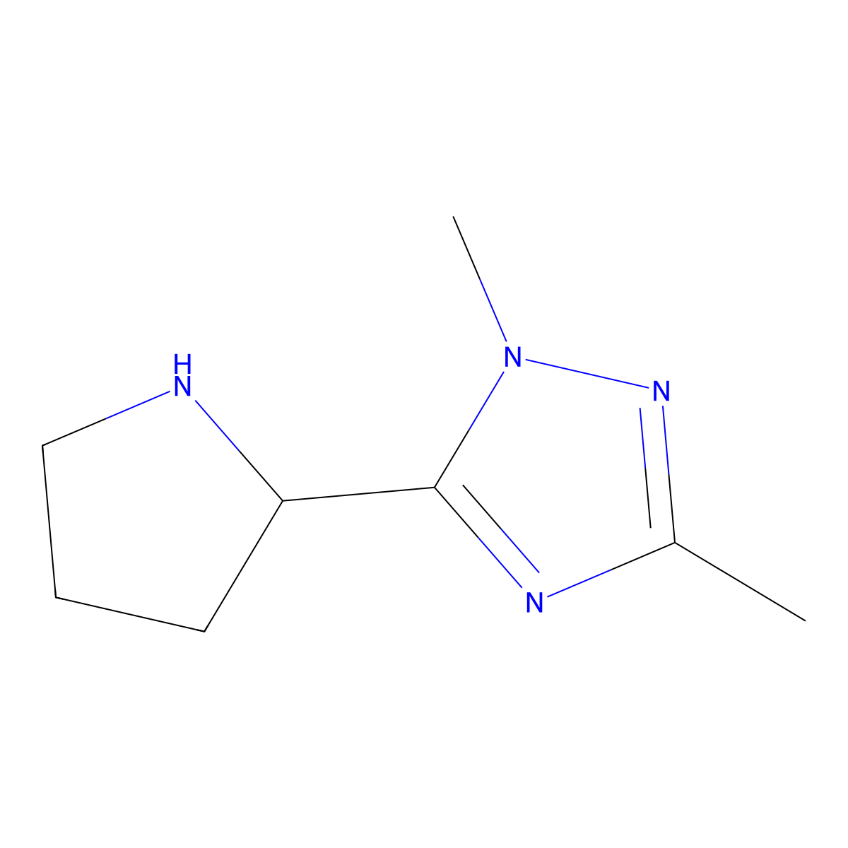 1,3-Dimethyl-5-(pyrrolidin-2-yl)-1h-1,2,4-triazole molecular structure, CAS 1251393-02-8