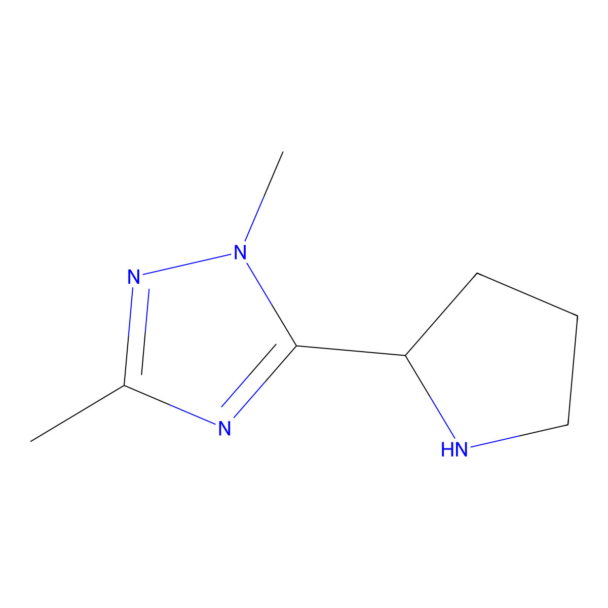 1,3-Dimethyl-5-(pyrrolidin-2-yl)-1h-1,2,4-triazole molecular structure, CAS 1251393-02-8