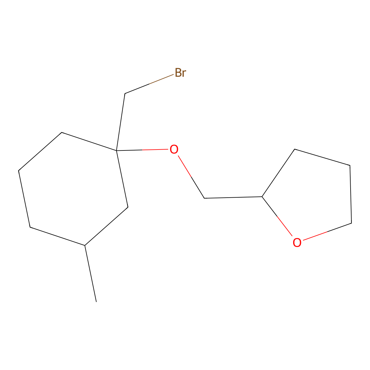 2-({[1-(Bromomethyl)-3-methylcyclohexyl]oxy}methyl)oxolane molecular structure, CAS 1251394-67-8