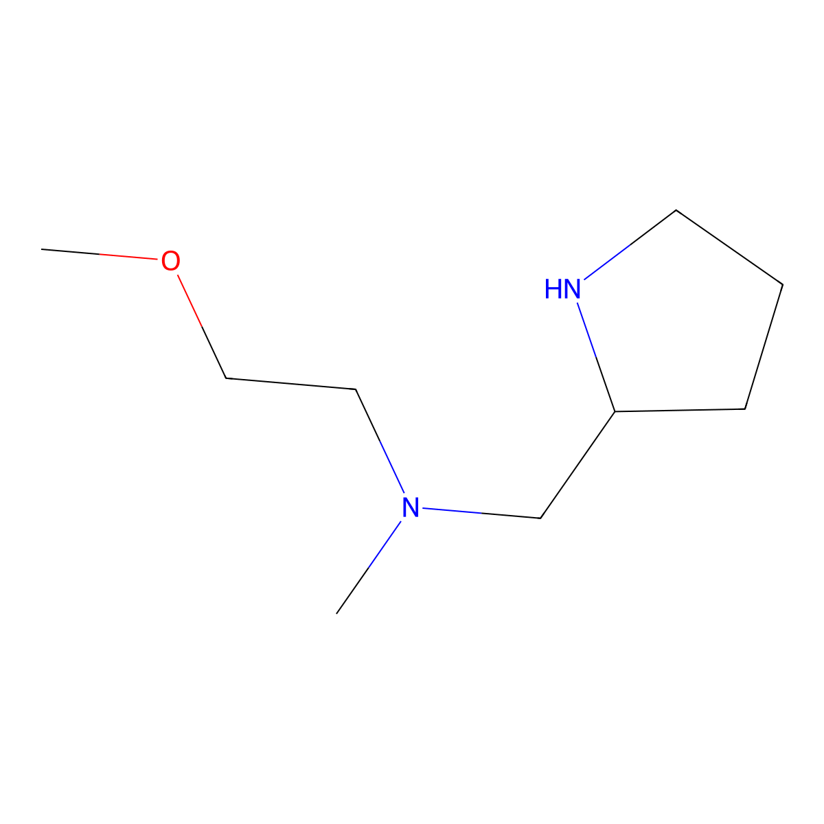(2-Methoxyethyl)(methyl)((pyrrolidin-2-yl)methyl)amine molecular structure, CAS 1251399-17-3