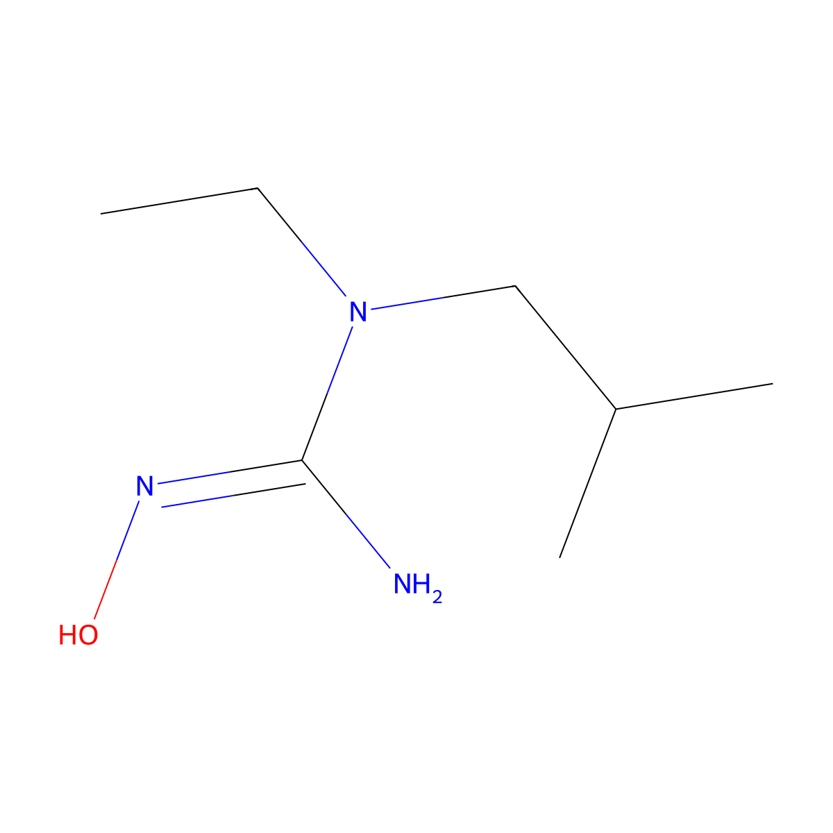 N-ethyl-N''-hydroxy-N-(2-methylpropyl)guanidine molecular structure, CAS 1251403-23-2