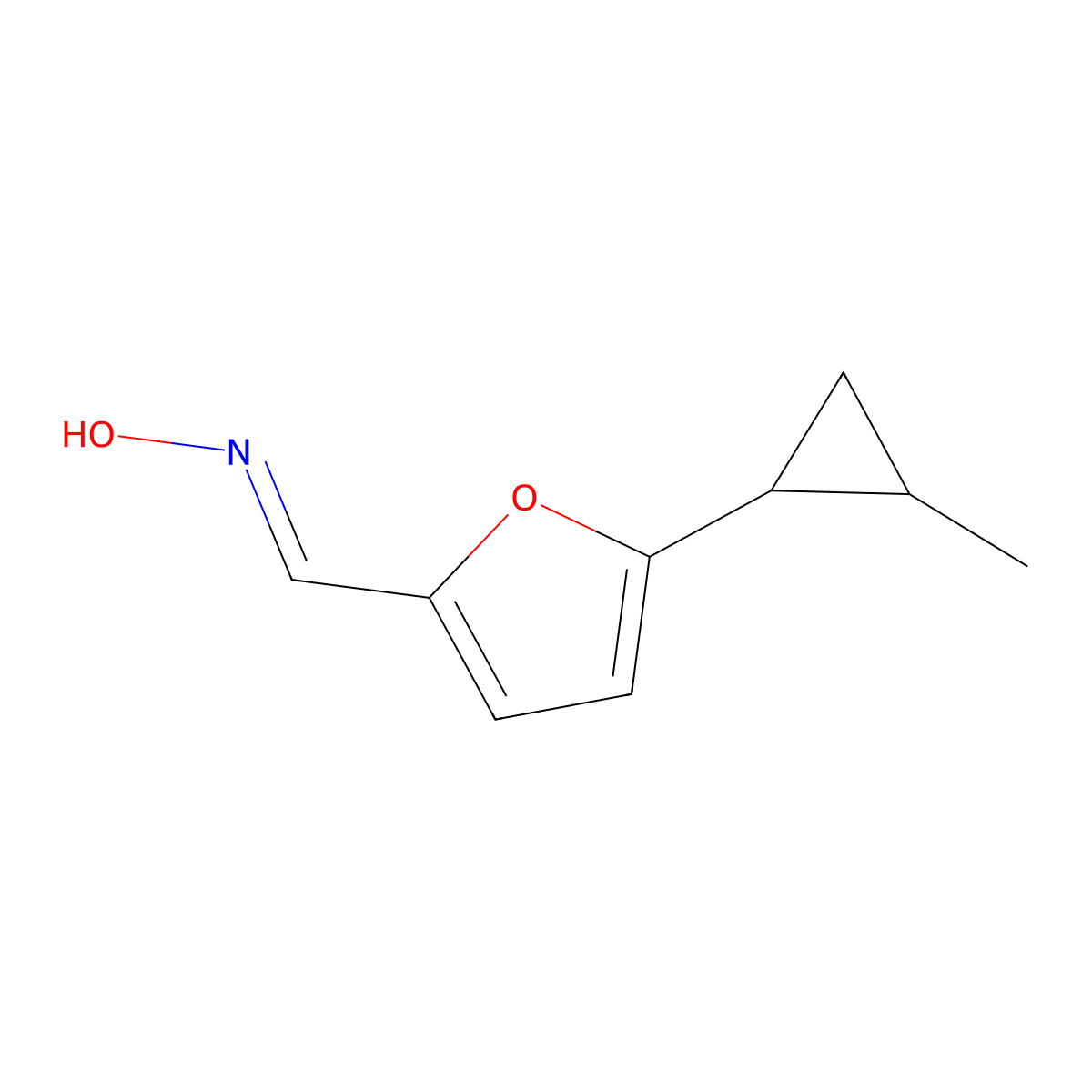 N-{[5-(2-Methylcyclopropyl)furan-2-YL]methylidene}hydroxylamine molecular structure, CAS 1251407-43-8