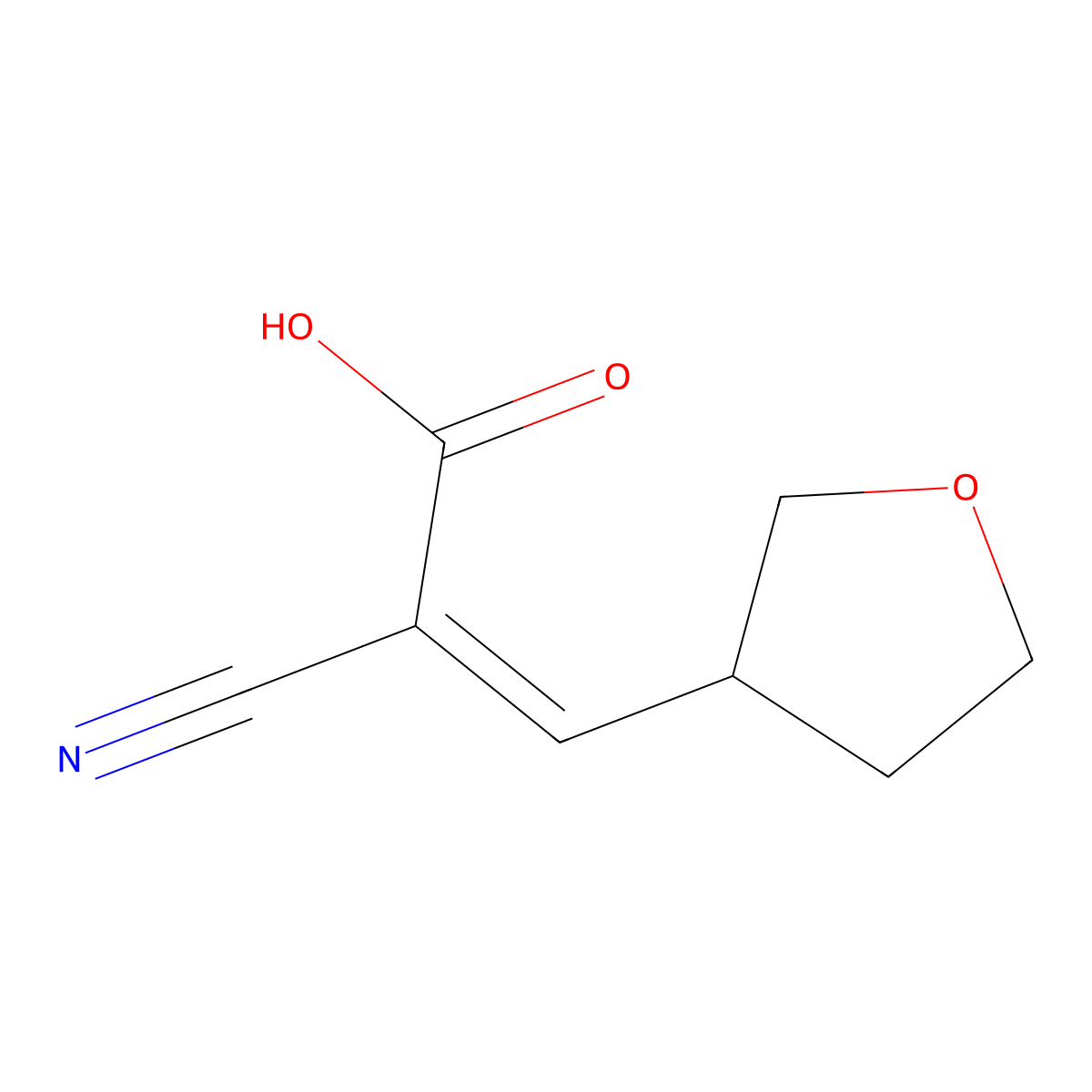 2-Cyano-3-(oxolan-3-yl)prop-2-enoic acid molecular structure, CAS 1251411-94-5