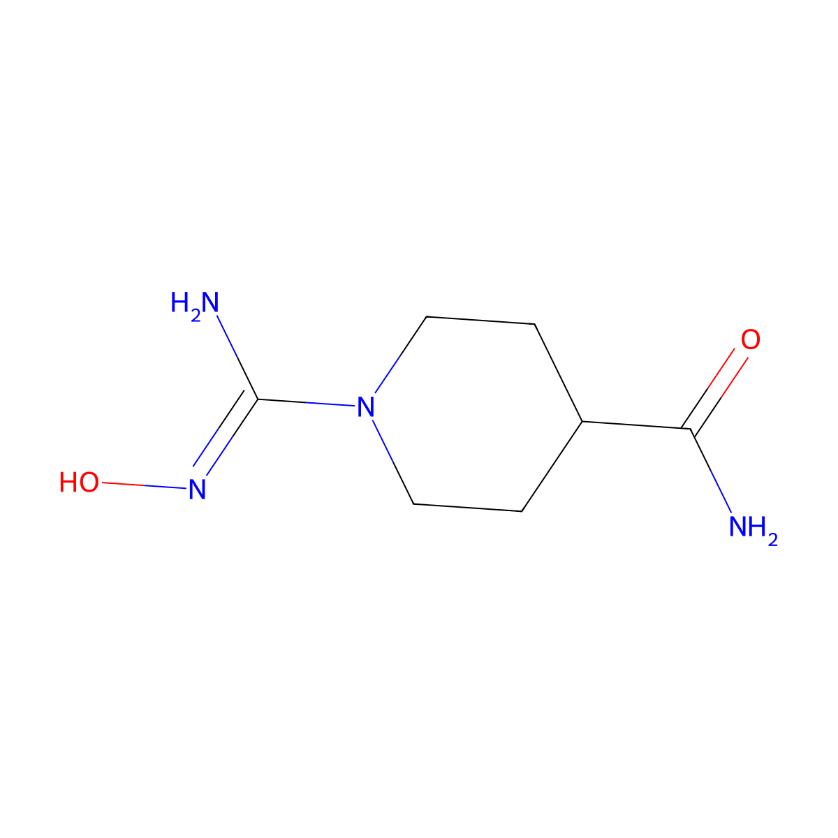 1-(N-hydroxycarbamimidoyl)piperidine-4-carboxamide molecular structure, CAS 1251414-04-6