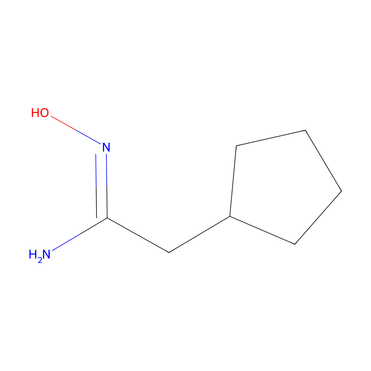 (1E)-2-cyclopentyl-N'-hydroxyethanimidamide molecular structure, CAS 1251415-24-3