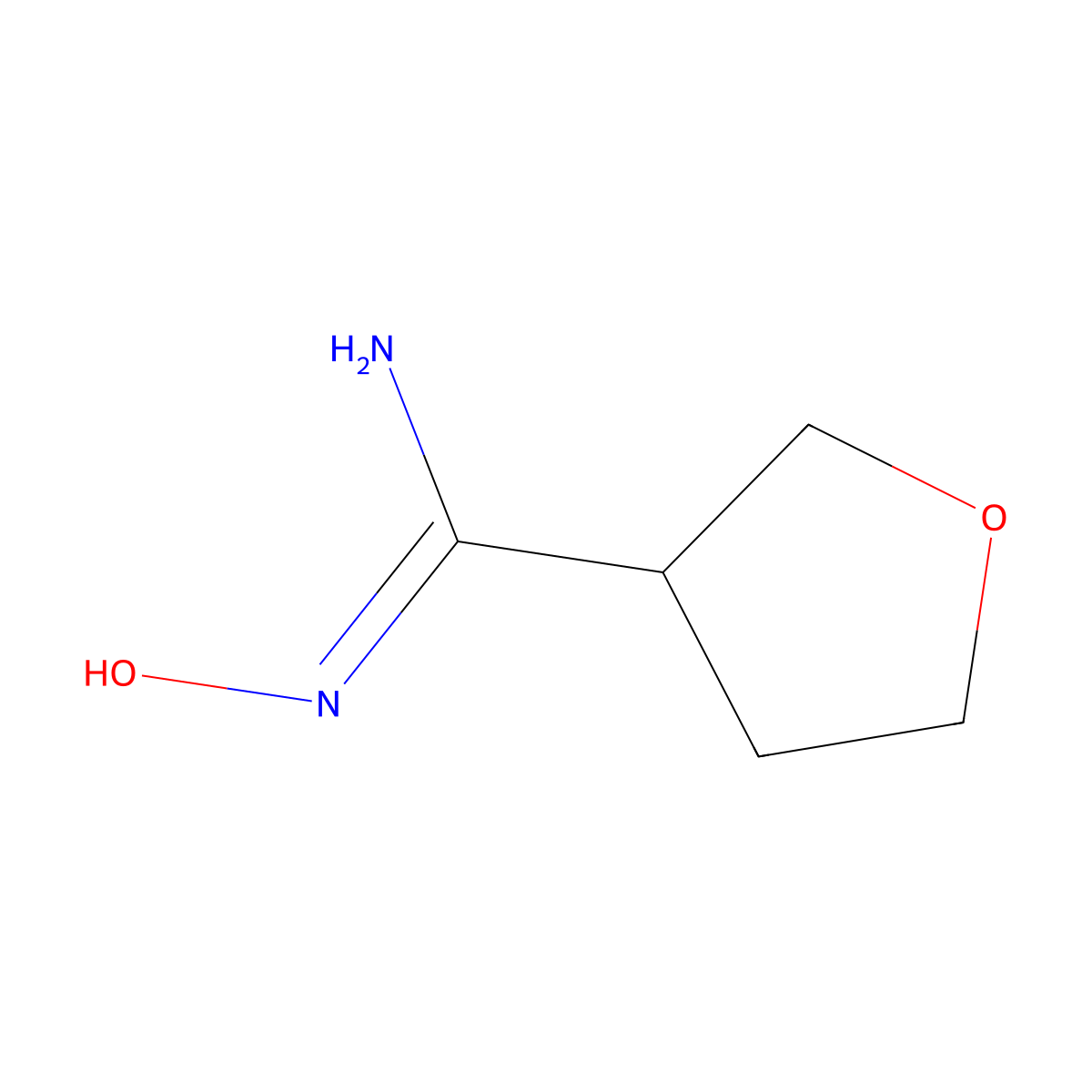 N'-hydroxyoxolane-3-carboximidamide molecular structure, CAS 1251417-85-2