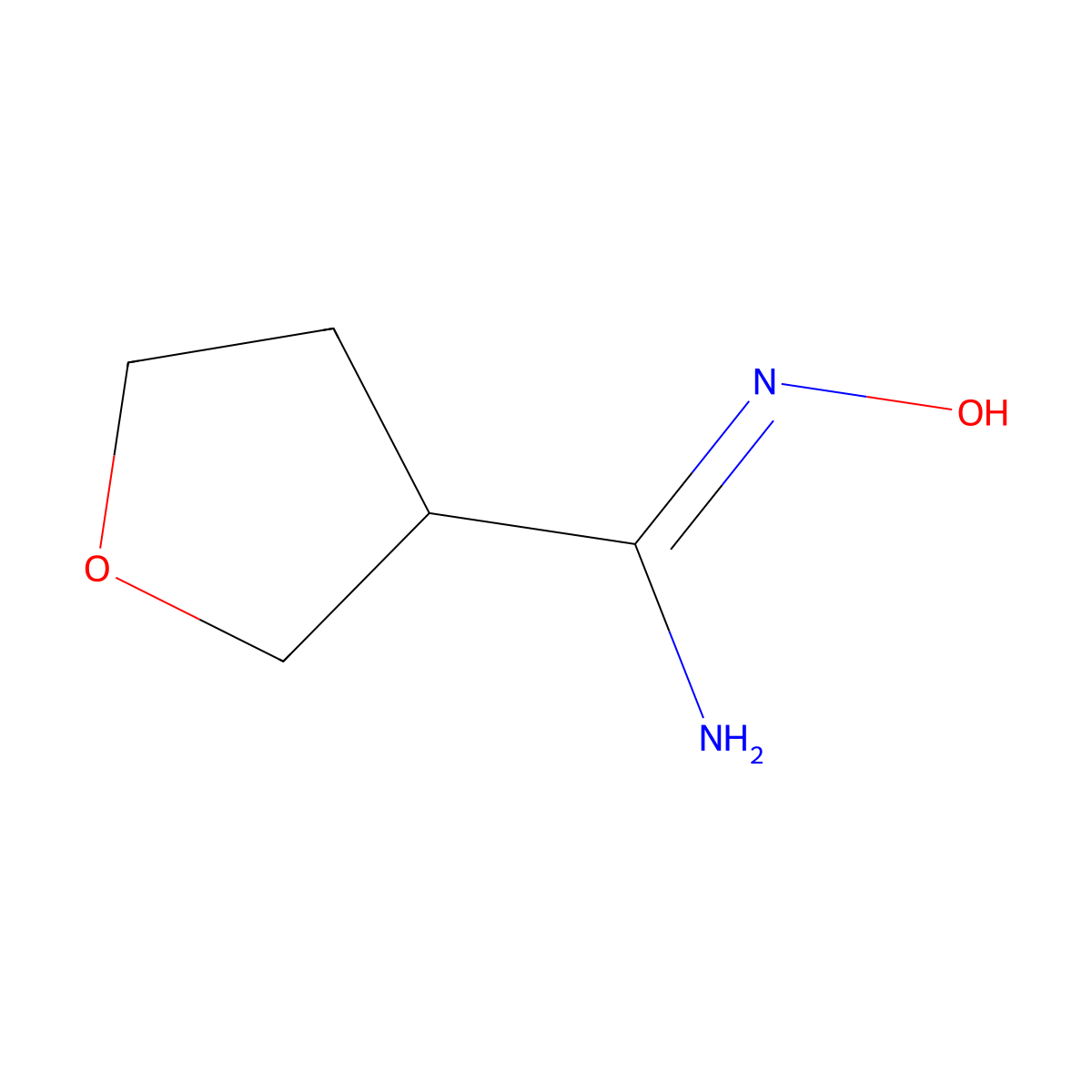 N'-hydroxyoxolane-3-carboximidamide molecular structure, CAS 1251417-85-2