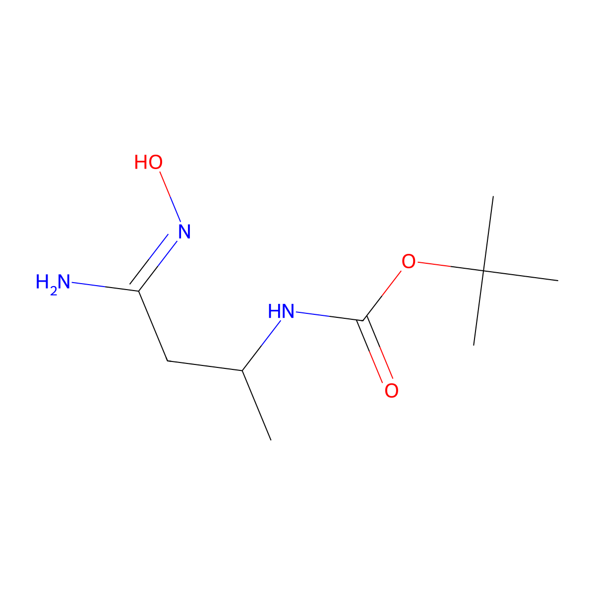 tert-butyl N-(1-(N'-hydroxycarbamimidoyl)propan-2-yl)carbamate molecular structure, CAS 1251422-95-3