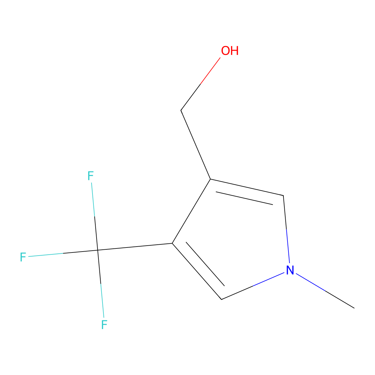 [1-Methyl-4-(trifluoromethyl)-1H-pyrrol-3-yl]methanol molecular structure, CAS 1251424-08-4