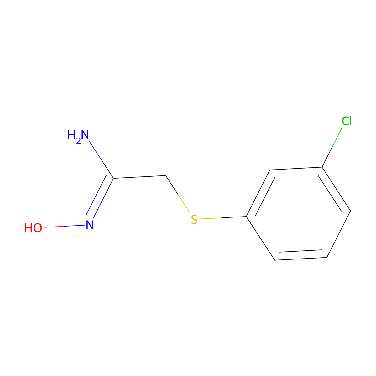 2-[(3-Chlorophenyl)sulfanyl]-N'-hydroxyethanimidamide molecular structure, CAS 1251429-85-2