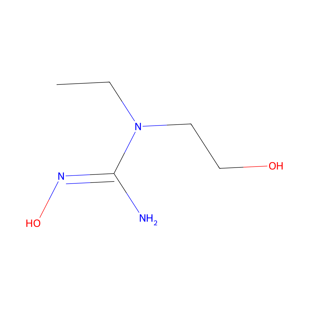 N'-ethyl-N-hydroxy-N'-(2-hydroxyethyl)guanidine molecular structure, CAS 1251439-34-5