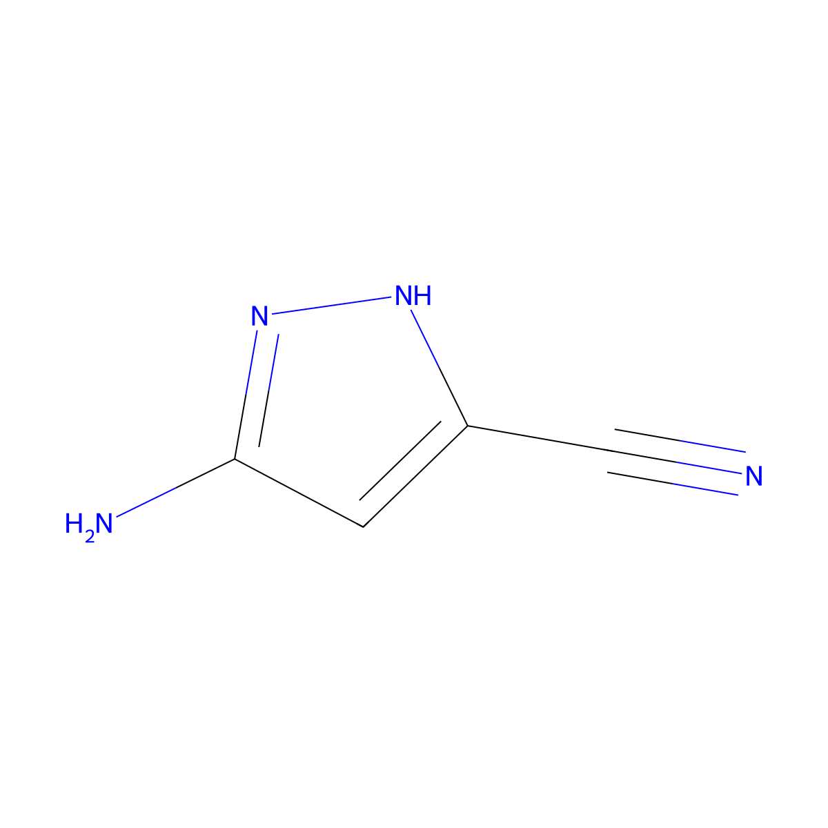 5-Amino-1H-pyrazole-3-carbonitrile molecular structure, CAS 125144-04-9