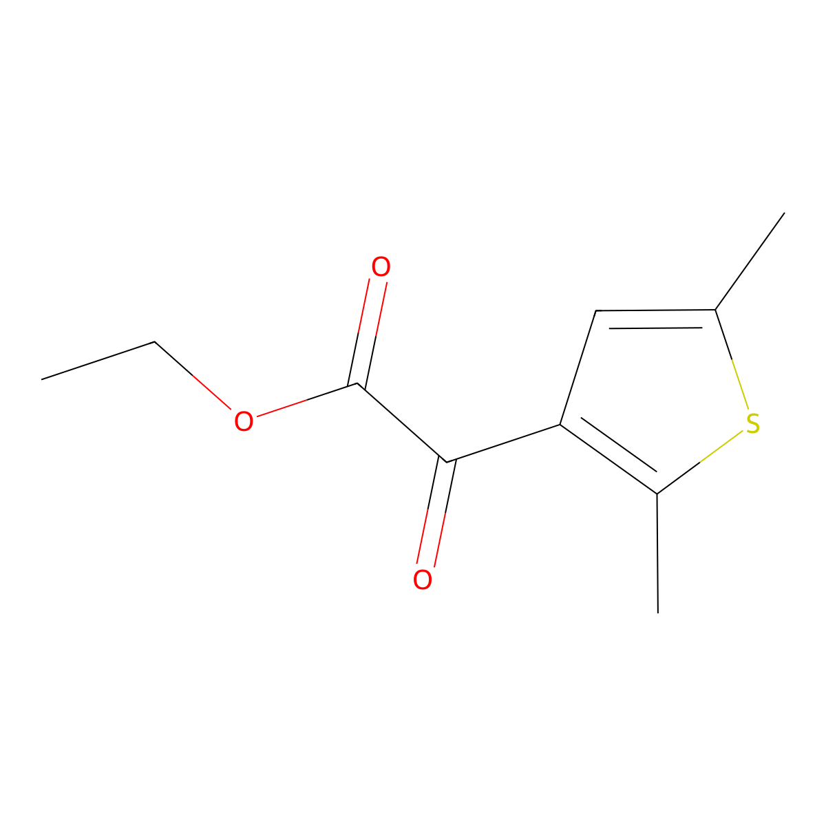 Ethyl 2-(2,5-dimethylthiophen-3-yl)-2-oxoacetate molecular structure, CAS 125144-21-0