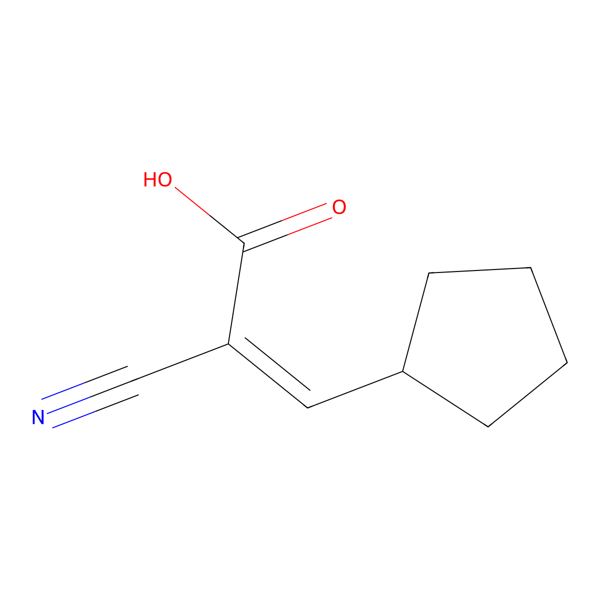2-Cyano-3-cyclopentylprop-2-enoicacid molecular structure, CAS 1251448-69-7