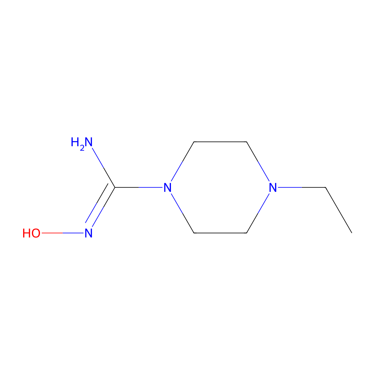 4-ethyl-N-hydroxypiperazine-1-carboximidamide molecular structure, CAS 1251452-35-3