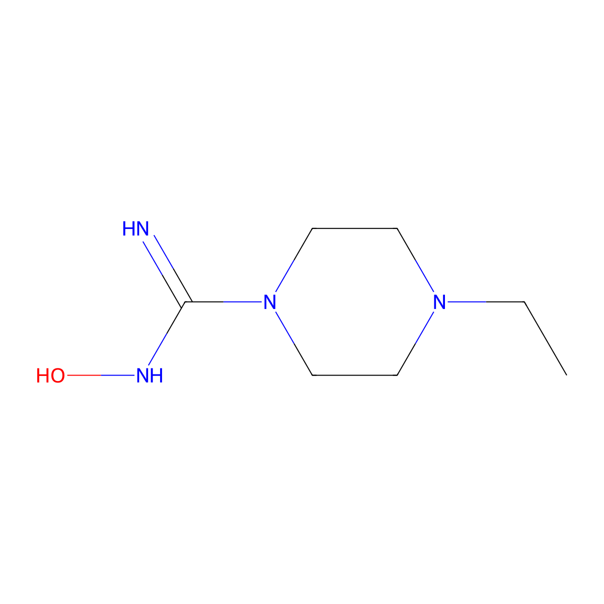 4-ethyl-N-hydroxypiperazine-1-carboximidamide molecular structure, CAS 1251452-35-3