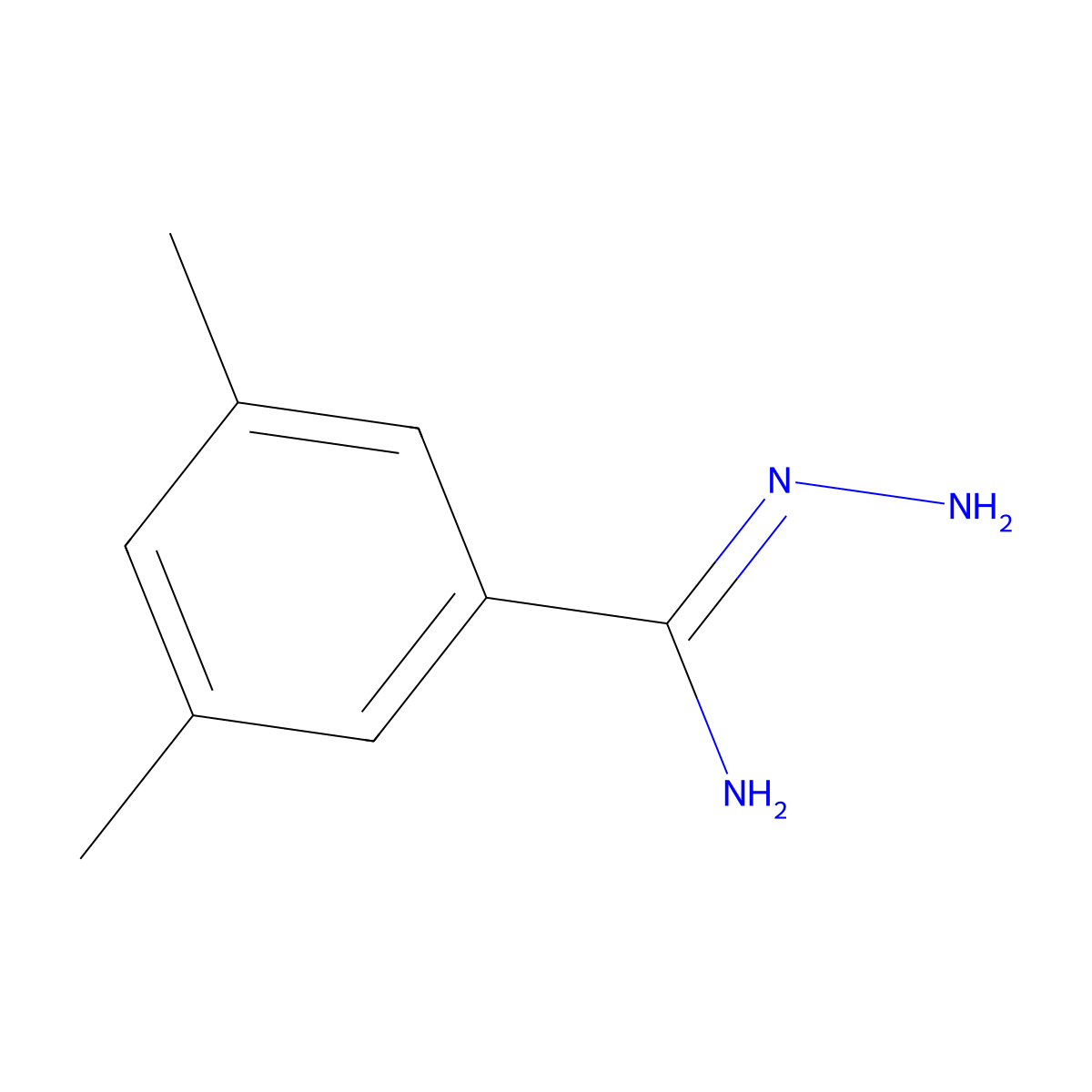 N'-amino-3,5-dimethylbenzene-1-carboximidamide molecular structure, CAS 1251453-28-7